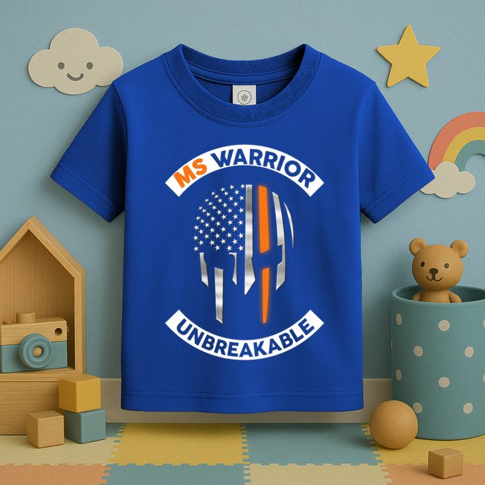 Ms Warrior Unbreakable Skull Multiple Sclerosis Awareness Funny Gift Toddler T-Shirt