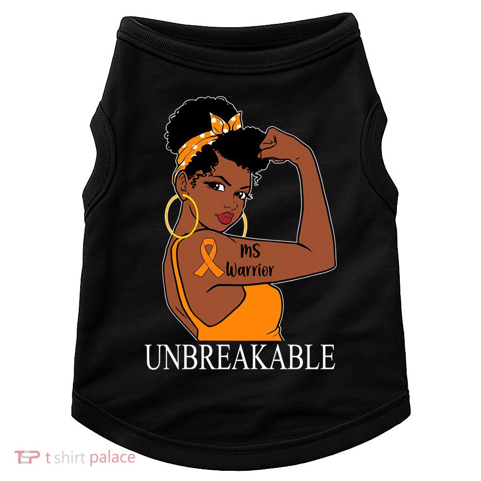 Ms Warrior Unbreakable Multiple Sclerosis Awareness Black Women Doggie Tank