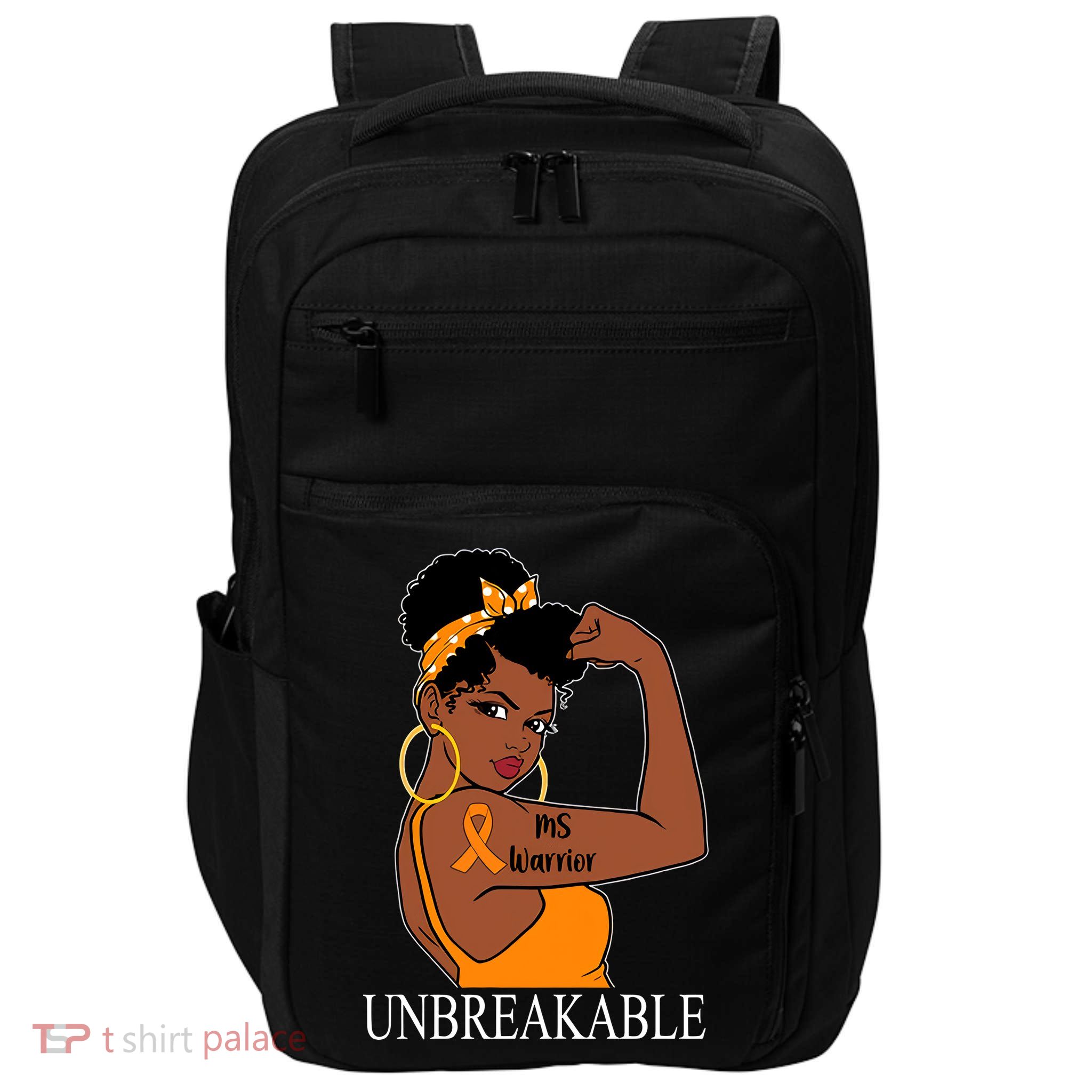 Ms Warrior Unbreakable Multiple Sclerosis Awareness Black Women Impact Tech Backpack