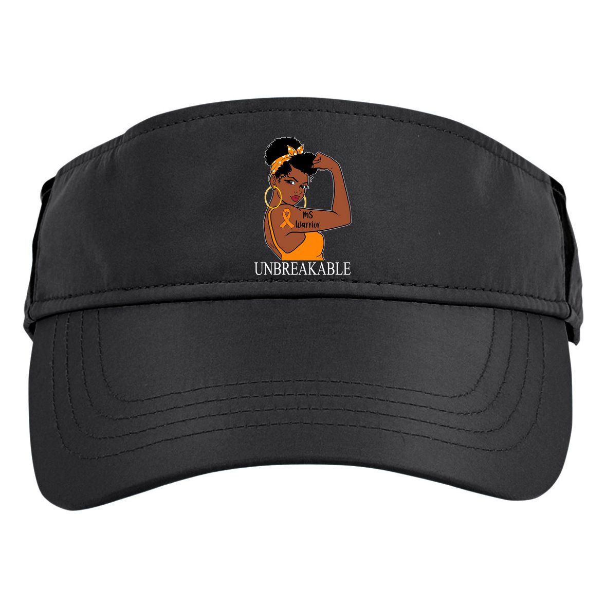 Ms Warrior Unbreakable Multiple Sclerosis Awareness Black Women Adult Drive Performance Visor