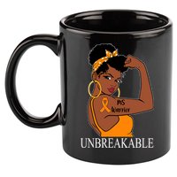 Ms Warrior Unbreakable Multiple Sclerosis Awareness Black Women 11oz C Handle Ceramic Mug