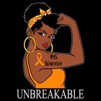 Ms Warrior Unbreakable Multiple Sclerosis Awareness Black Women Drawstring Bag