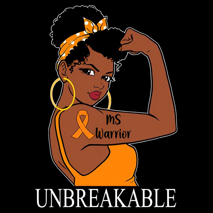 Ms Warrior Unbreakable Multiple Sclerosis Awareness Black Women Drawstring Bag