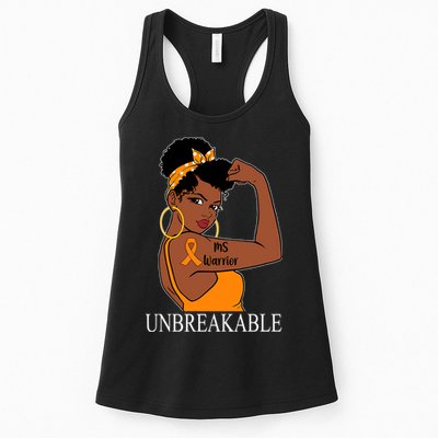 Ms Warrior Unbreakable Multiple Sclerosis Awareness Black Women Womens Tank Top