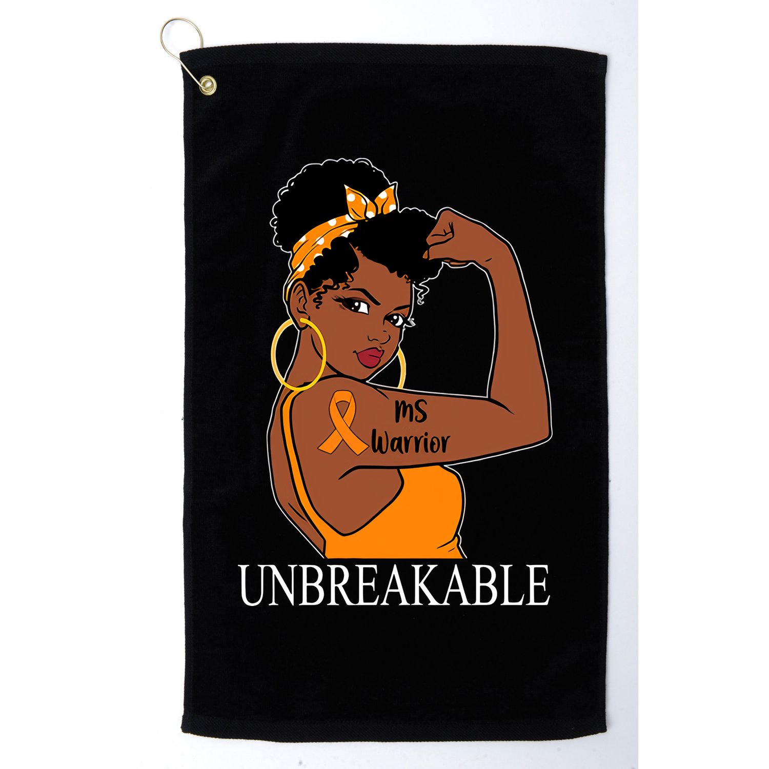 Ms Warrior Unbreakable Multiple Sclerosis Awareness Black Women Golf Towel