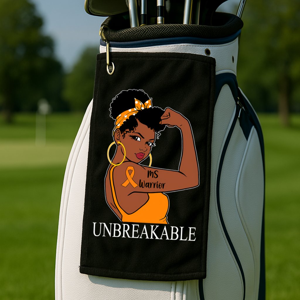Ms Warrior Unbreakable Multiple Sclerosis Awareness Black Women Golf Towel