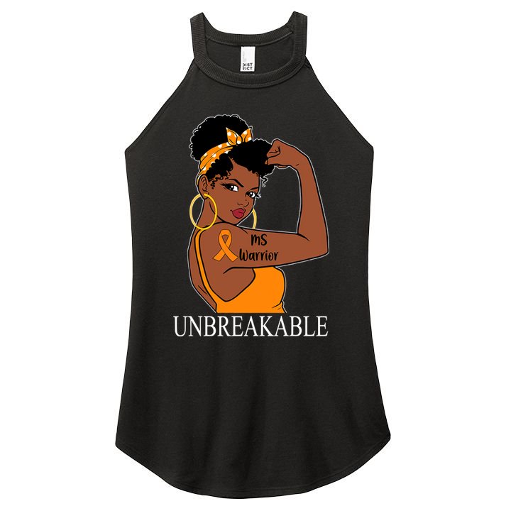 Ms Warrior Unbreakable Multiple Sclerosis Awareness Black Women Women's Perfect Tri Rocker Tank