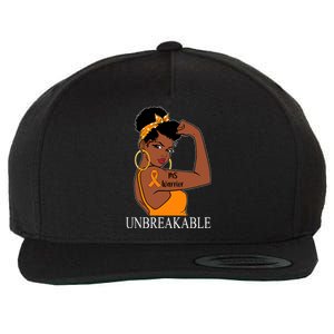 Ms Warrior Unbreakable Multiple Sclerosis Awareness Black Women Wool Snapback Cap