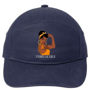 Ms Warrior Unbreakable Multiple Sclerosis Awareness Black Women 7-Panel Snapback Hat