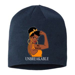 Ms Warrior Unbreakable Multiple Sclerosis Awareness Black Women Sustainable Beanie