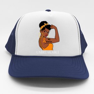 Ms Warrior Unbreakable Multiple Sclerosis Awareness Black Women Trucker Hat