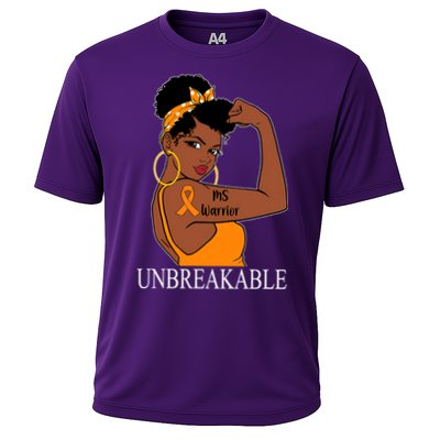 Ms Warrior Unbreakable Multiple Sclerosis Awareness Black Women Performance Shirt