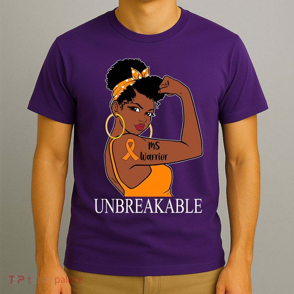Ms Warrior Unbreakable Multiple Sclerosis Awareness Black Women T-Shirt