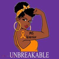 Ms Warrior Unbreakable Multiple Sclerosis Awareness Black Women T-Shirt