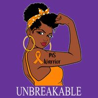 Ms Warrior Unbreakable Multiple Sclerosis Awareness Black Women Women's V-Neck T-Shirt