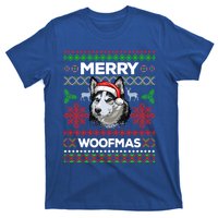 Merry Woofmas Ugly Sweater Christmas Siberian Husky Lover Gift T-Shirt