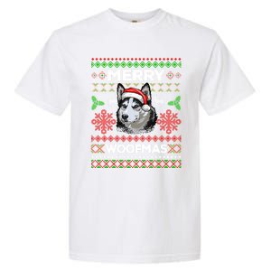 Merry Woofmas Ugly Sweater Christmas Siberian Husky Lover Gift Garment-Dyed Heavyweight T-Shirt