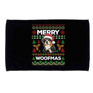 Merry Woofmas Ugly Sweater Christmas Australian Shepherd Gift Microfiber Hand Towel