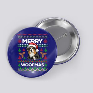 Merry Woofmas Ugly Sweater Christmas Australian Shepherd Gift Button