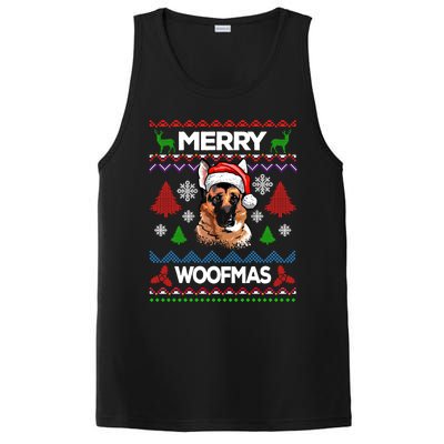 Merry Woofmas Ugly Sweater Christmas Ger Shepherd Lover Great Gift PosiCharge Competitor Tank