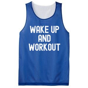 Men Wake Up And Workout Gift Mesh Reversible Basketball Jersey Tank