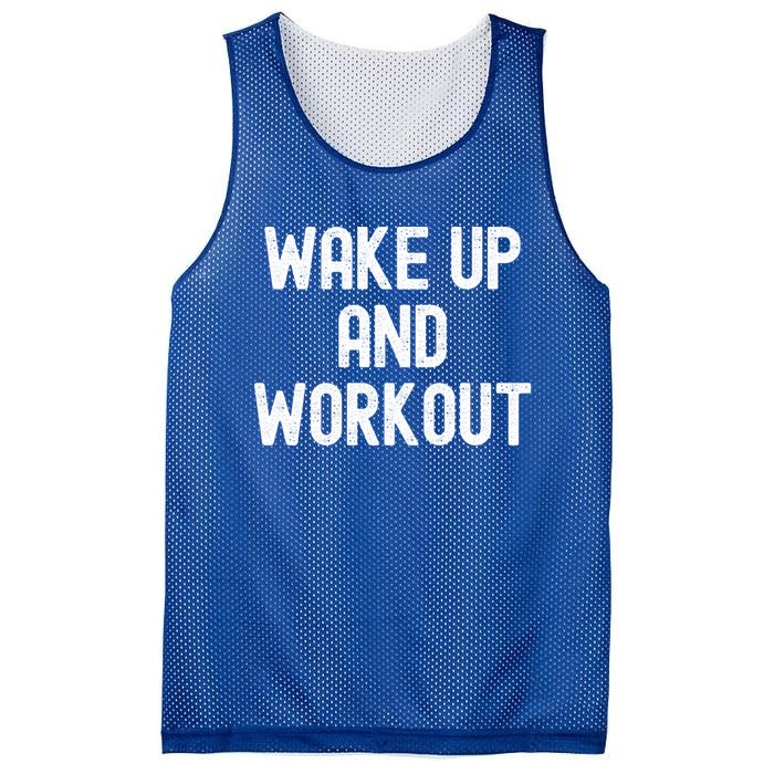 Men Wake Up And Workout Gift Mesh Reversible Basketball Jersey Tank