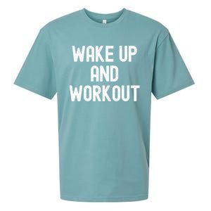 Men Wake Up And Workout Gift Sueded Cloud Jersey T-Shirt