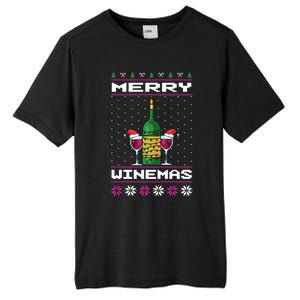 Merry Winemas Ugly Christmas Fun Gift Tall Fusion ChromaSoft Performance T-Shirt