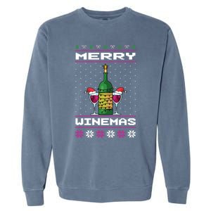 Merry Winemas Ugly Christmas Fun Gift Garment-Dyed Sweatshirt