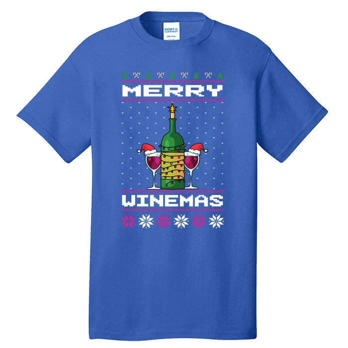 Merry Winemas Ugly Christmas Fun Gift Tall T-Shirt