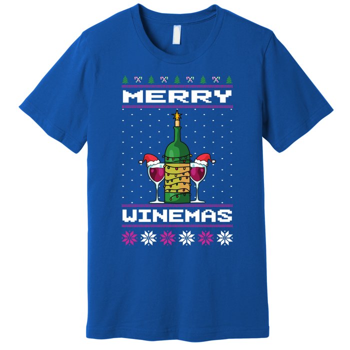 Merry Winemas Ugly Christmas Fun Gift Premium T-Shirt