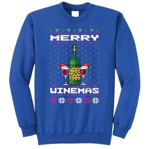 Merry Winemas Ugly Christmas Fun Gift Tall Sweatshirt