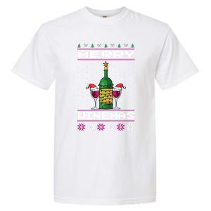 Merry Winemas Ugly Christmas Fun Gift Garment-Dyed Heavyweight T-Shirt