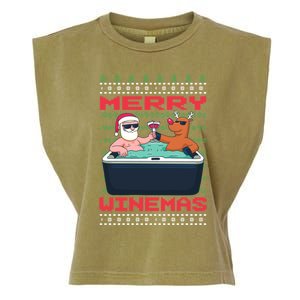 Merry Winemas Ugly Christmas Gift Garment-Dyed Women's Muscle Tee