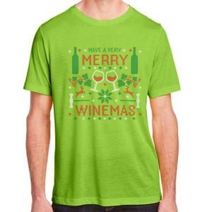 Merry Winemas Ugly Christmas Party Wine Lover Gift Great Gift Adult ChromaSoft Performance T-Shirt