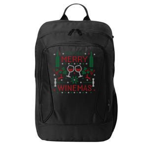 Merry Winemas Ugly Christmas Party Wine Lover Gift Great Gift City Backpack