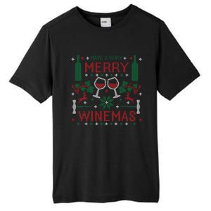 Merry Winemas Ugly Christmas Party Wine Lover Gift Great Gift Tall Fusion ChromaSoft Performance T-Shirt