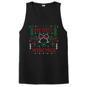 Merry Winemas Ugly Christmas Party Wine Lover Gift Great Gift PosiCharge Competitor Tank