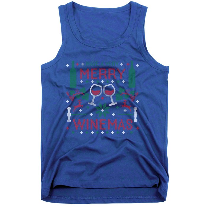 Merry Winemas Ugly Christmas Party Wine Lover Gift Great Gift Tank Top