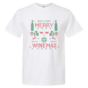 Merry Winemas Ugly Christmas Party Wine Lover Gift Great Gift Garment-Dyed Heavyweight T-Shirt