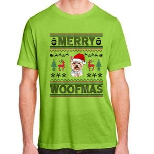 Merry Woofmas Ugly Christmas Yorkie Xmas Party Gift Adult ChromaSoft Performance T-Shirt