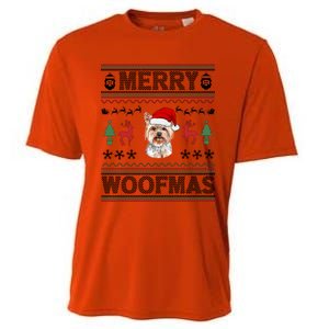 Merry Woofmas Ugly Christmas Yorkie Xmas Party Gift Cooling Performance Crew T-Shirt