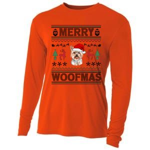 Merry Woofmas Ugly Christmas Yorkie Xmas Party Gift Cooling Performance Long Sleeve Crew