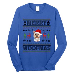 Merry Woofmas Ugly Christmas Yorkie Xmas Party Gift Long Sleeve Shirt