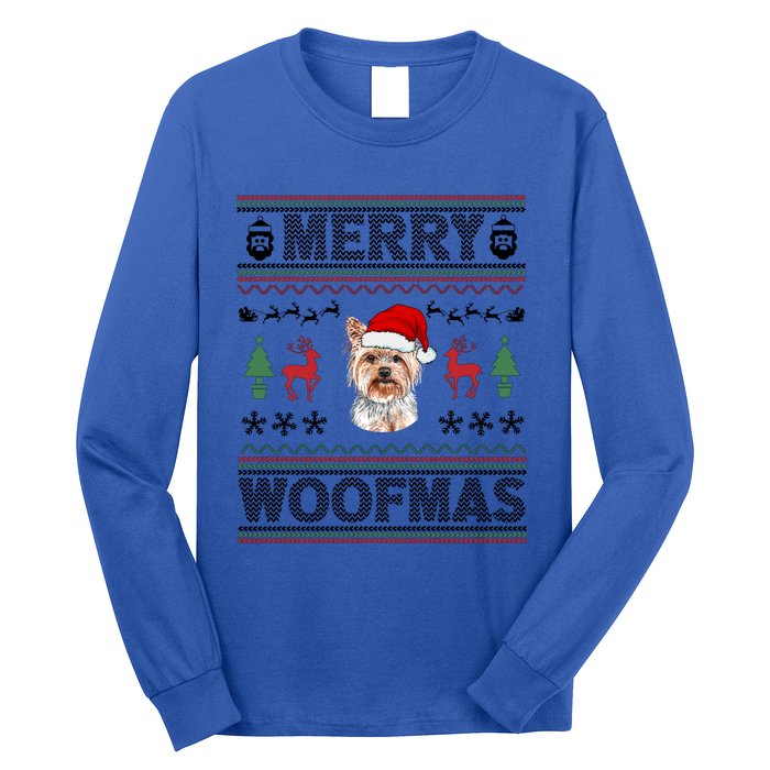 Merry Woofmas Ugly Christmas Yorkie Xmas Party Gift Long Sleeve Shirt