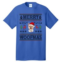 Merry Woofmas Ugly Christmas Yorkie Xmas Party Gift Tall T-Shirt