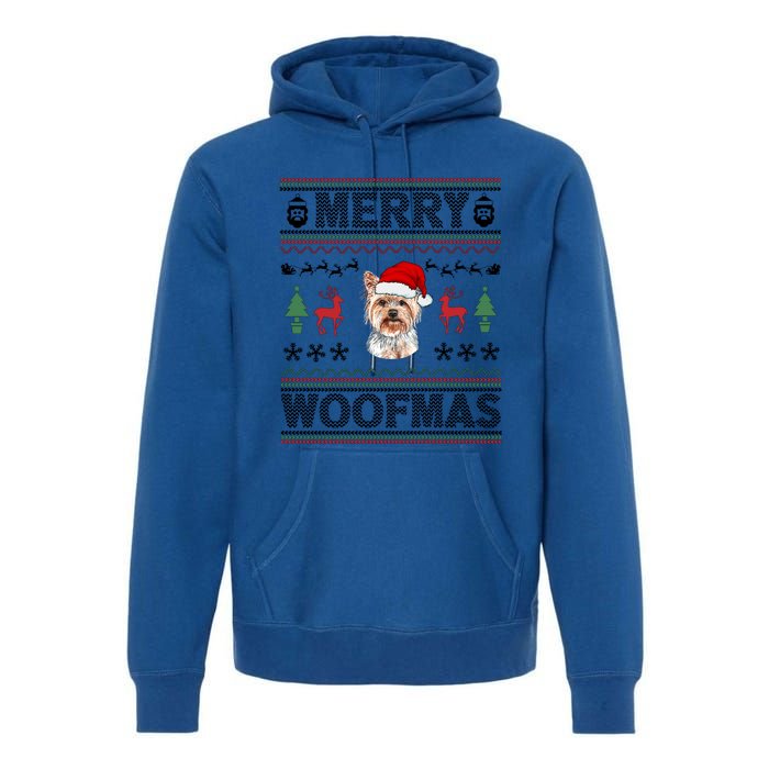 Merry Woofmas Ugly Christmas Yorkie Xmas Party Gift Premium Hoodie