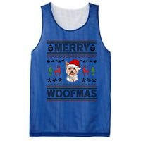 Merry Woofmas Ugly Christmas Yorkie Xmas Party Gift Mesh Reversible Basketball Jersey Tank