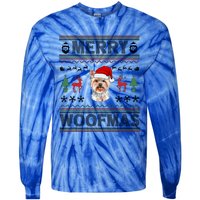 Merry Woofmas Ugly Christmas Yorkie Xmas Party Gift Tie-Dye Long Sleeve Shirt