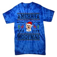 Merry Woofmas Ugly Christmas Yorkie Xmas Party Gift Tie-Dye T-Shirt